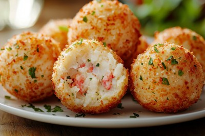 Разминаю крабовые палочки вилкой &mdash; и в духовку &mdash; через 20 минут подаю нежные крокеты: с хрустящей корочкой и нежной сердцевиной