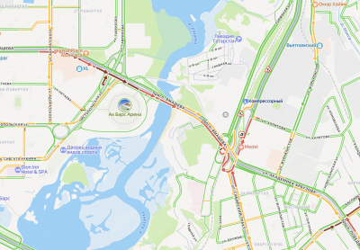 ДТП и погода привели к пробкам на дорогах Казани