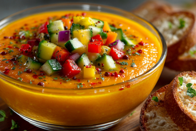 Тыквенный гаспачо &mdash; неожиданный поворот испанской классики! Освежающий холодный суп &mdash; ярко, полезно, невероятно вкусно