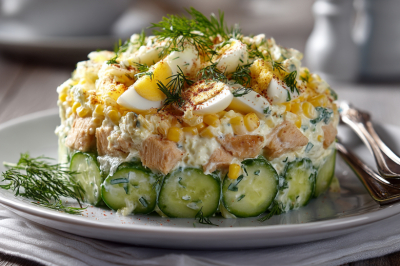 Белковый салат &laquo;Весенний&raquo;: сытный, но диетический &mdash; для тех, кто считает КБЖУ