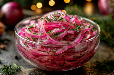 Сезонный лук не пропадет! Заливаю горячим маринадом &mdash; к мясу подаю рубиновые колечки: хит среди закусок